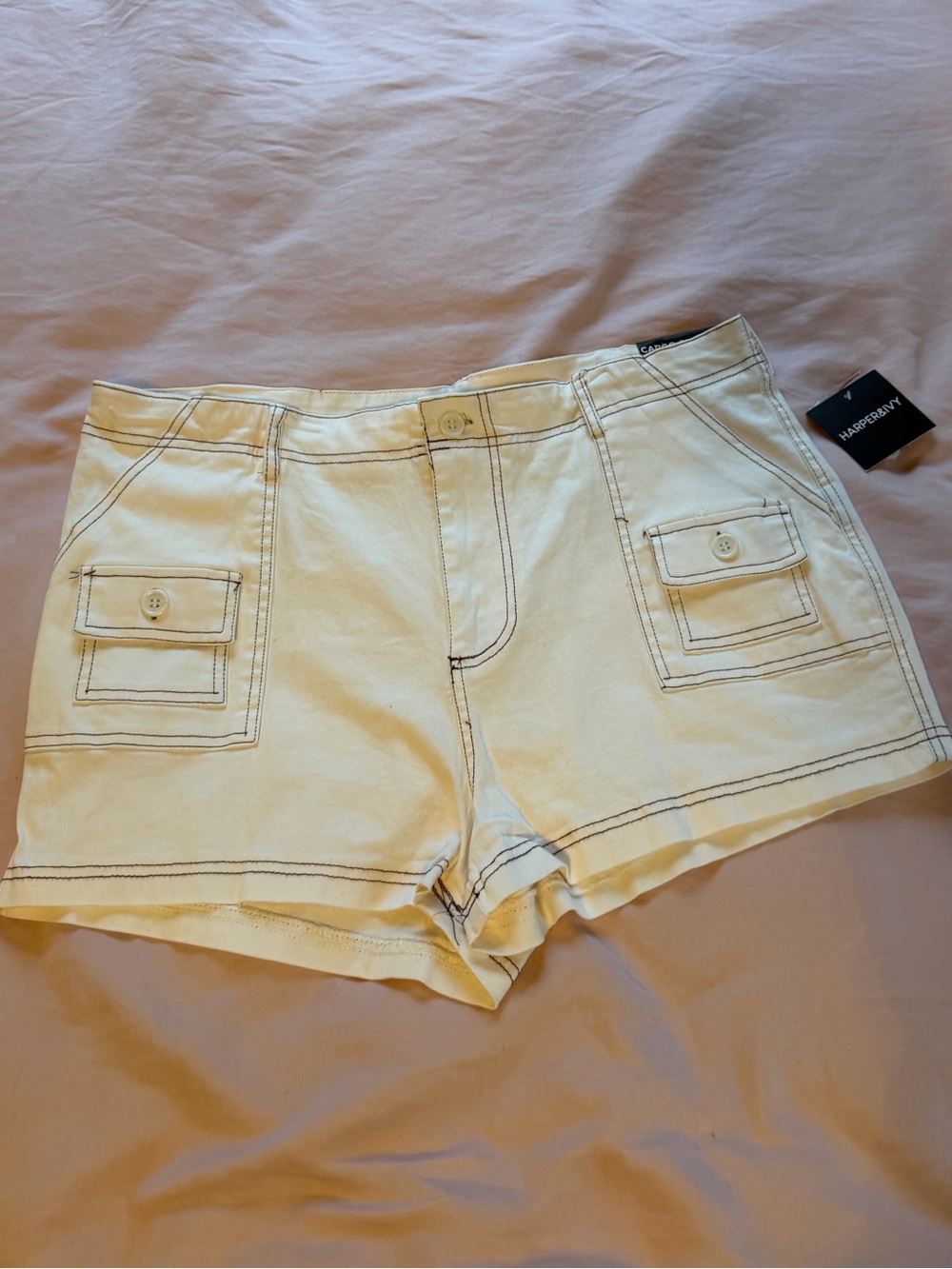 Cream Cargo Pocket Women's Shorts